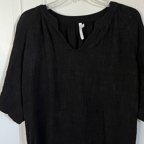SEAFOLLY Australia Bali Hai Textured Black Gauze Beach Cover Up Dress Large - Picture 6 of 14